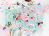 Balony 30cm, happy birthday, P. Baby Blue (1 op. / 50 szt.)