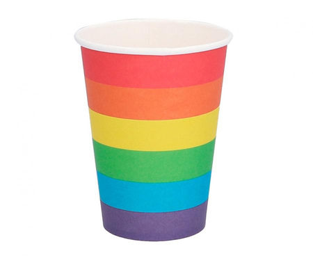 #ZKU Kubeczki papierowe Rainbow, 250 ml, 8 szt.