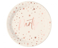 #ZTA Talerzyki papierowe Rose Gold Party, Decorata, FSC, 23 cm, 8 szt.