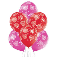 #BL Balony D11 Heart Smileys 1C5S, 6 szt.