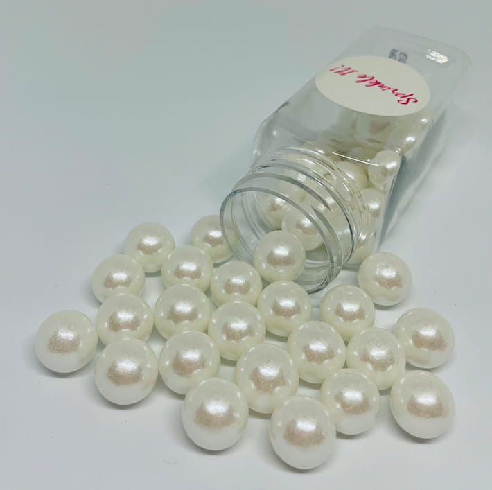 Posypka cukrowa White Bubbles 100g Sprinkle It - białe perły dekoracyjne na deserach