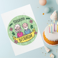 Wydruk jadalny, opłatek na tort KOCHANYM DZIADKOM WZ.1
