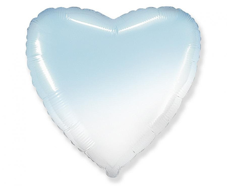 #BFK Balon foliowy 18" FX - Serce (gradient biało-błękitny), niepakowany