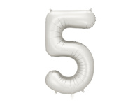 Balon foliowy Cyfra ''5'', 86cm, srebrny