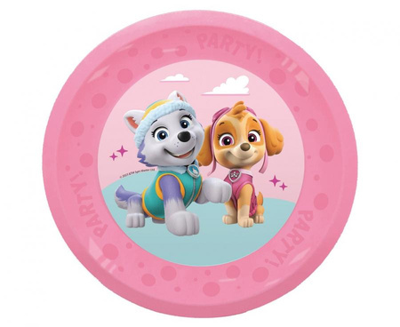#ZTA Talerz wielokrotnego użytku Paw Patrol Skye and Everest Nickelodeon, różowy, 21 cm, 1 szt. KK