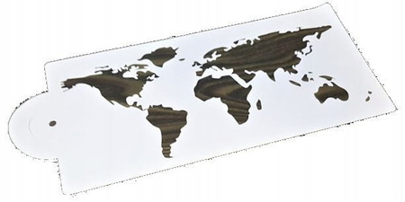 Szablon do dekoracji tortów i ciast MAPA ŚWIATA 35x15 cm