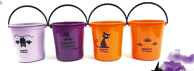 Wiaderko dla dzieci na cukierki Halloween 2 l - widok ogólny