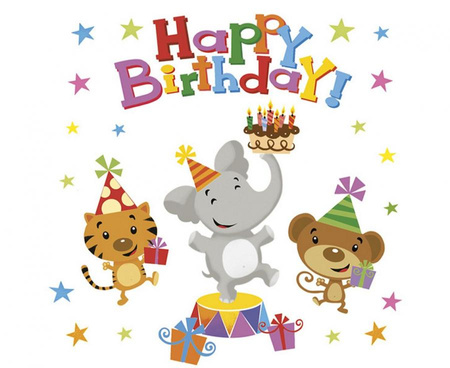 #ZSE Serwetki pap. Happy Birthday Animals, 33x33 cm, 20 szt.