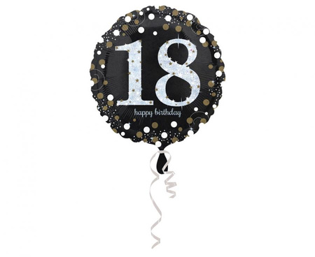 #BFK Balon foliowy 18 urodziny, okrągły 43 cm