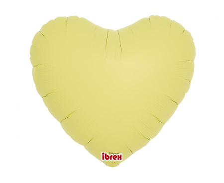 #BFK Balon Ibrex Hel, serce 14", Pastel Yellow, 5 szt.