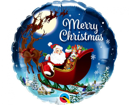 #BFK Balon foliowy 18" QL RND "Merry Christmas" (Św. Mikołaj) KK