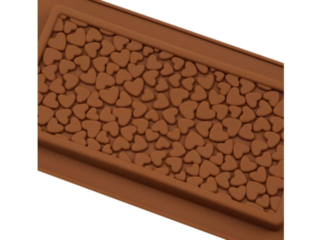 Forma silikonowa do czekolady SERDUSZKA z gotową czekoladą w kształcie serc