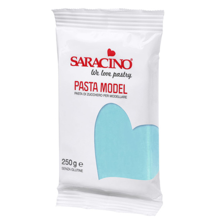 Lukier plastyczny masa cukrowa do modelowania figurek na tort BŁĘKITNY 250g Saracino
