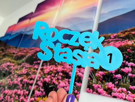 Personalizowany topper na ROCZEK Z JEDYNECZKĄ WZ.II + IMIE DZIECKA + KOLOR