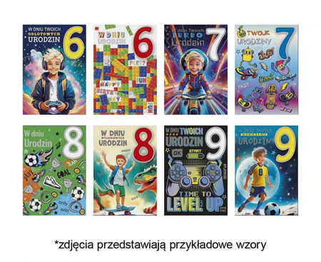 #ZK Laurka z cyframi na gąbkach exclusive B6GE 117x167 Urodziny Dziecięce zest. 738 Dziecięce 6-9 lat, Chłopiec, Cyfry