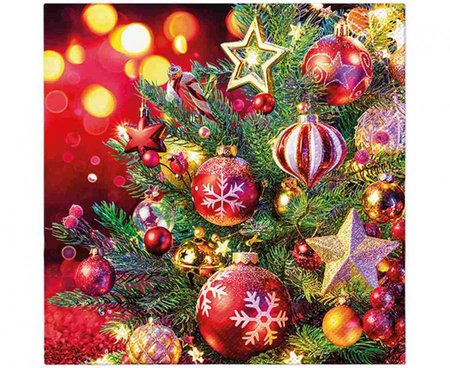 #ZSE Serwetki PAW wzorzyste Baubles and Stars 33x33 cm / 20 szt.