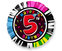 #BFK Balon foliowy 18" FX - " Happy Birthday - 5", pakowany