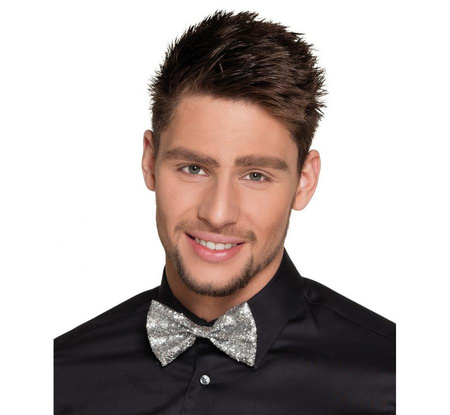 #STAI Muszka brokat srebrna