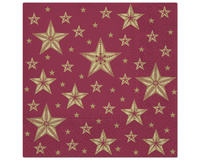 #ZSE Serwetki papierowe Beautiful Stars dark red 33x33 cm / 20 szt.