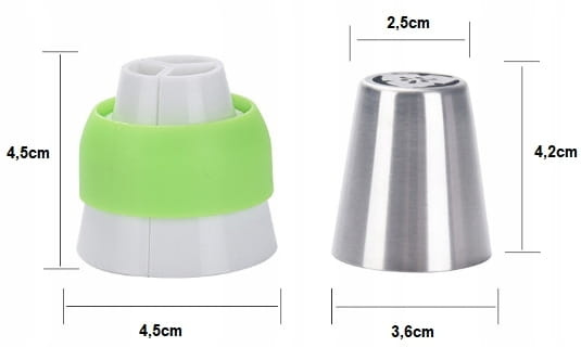 Końcówki dekoracyjne i adapter w zestawie tylek rosyjskich