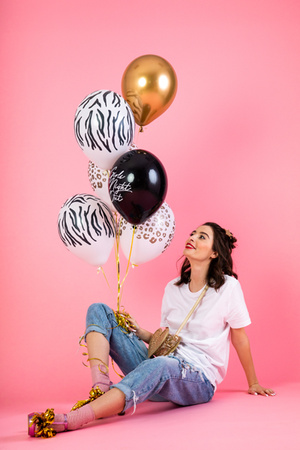 Balony modeliny Glossy 130cm  z pompką, mix (1 op. / 30 szt.)