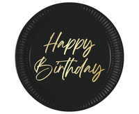 #ZTA Talerzyki papierowe Elegant Happy Birthday, Decorata, FSC, 23 cm, 8 szt.