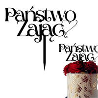Personalizowany topper ŚLUBNY WESELNY WZ.II NAZWISKO + KOLOR