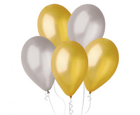 #BL Balony GM90 metal 10" - złote i srebrne/ 50 szt.