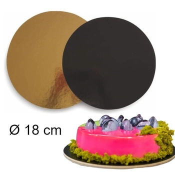 Podkładka pod tort dwustronna ZŁOTO - CZARNA Ø 18 cm