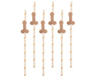 #ZSŁ Słomki papierowe GoGirls, różowo-złote, 6 szt.