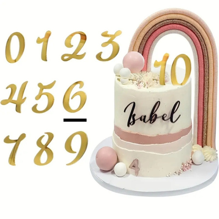 Topper na tort cyfra 6 SZEŚĆ SZÓSTKA 6x3,5 cm