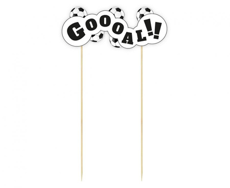 #DETO Dekoracja papierowa na tort Piłka Nożna - GOOOAL!, 15x19 cm