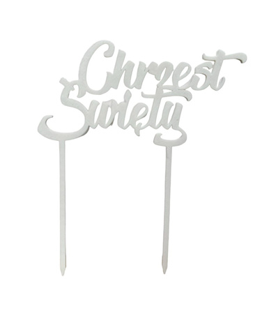 Topper na tort CHRZEST ŚWIĘTY 15 cm + personalizacja koloru