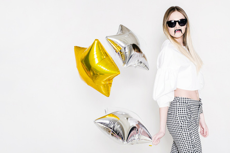 Balon foliowy Cyfra ''3'', 86cm, złoty