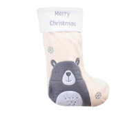 #DEI Skarpeta świąteczna biała "Miś", 27x42 cm