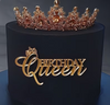 Akrylowy decor topper na bok tortu BIRTHDAY QUEEN ZŁOTY WZ.II