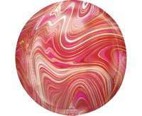 #BFK Balon foliowy ORBZ - Kula Orbz Marblez Red & Pink, zapakowany
