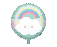 #BFK Balon foliowy RND Tęcza i chmurka, zapakowany, 43 cm