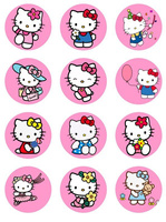 Wydruk waflowy opłatek na muffinki HELLO KITTY