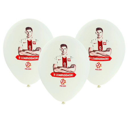 #BL Balony białe z nadrukiem licencyjnym PZPN/ 5 szt.
