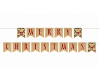 #DEGI Girlanda papierowa Merry Christmas, listki, 10x13 cm, 250 cm KK
