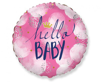 #BFK Balon foliowy 18" FX, Hello Baby Girl, pakowany
