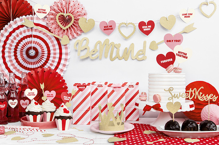 Balony 30cm, happy birthday, P. Baby Pink (1 op. / 6 szt.)