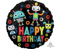 #BFK Balon foliowy 18" SHP -  Birthday robots