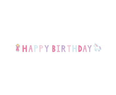 #DEGI Girlanda papierowa "Happy Birthday" Princess, 150x15 cm