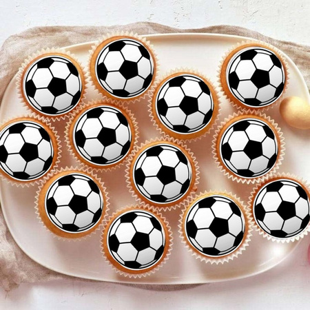 Wydruk jadalny opłatek na muffinki PIŁKI MUFFINKI 6 CM