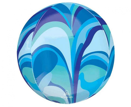 #BFK Balon foliowy ORBZ - Kula niebieska macro marble (pakowany)