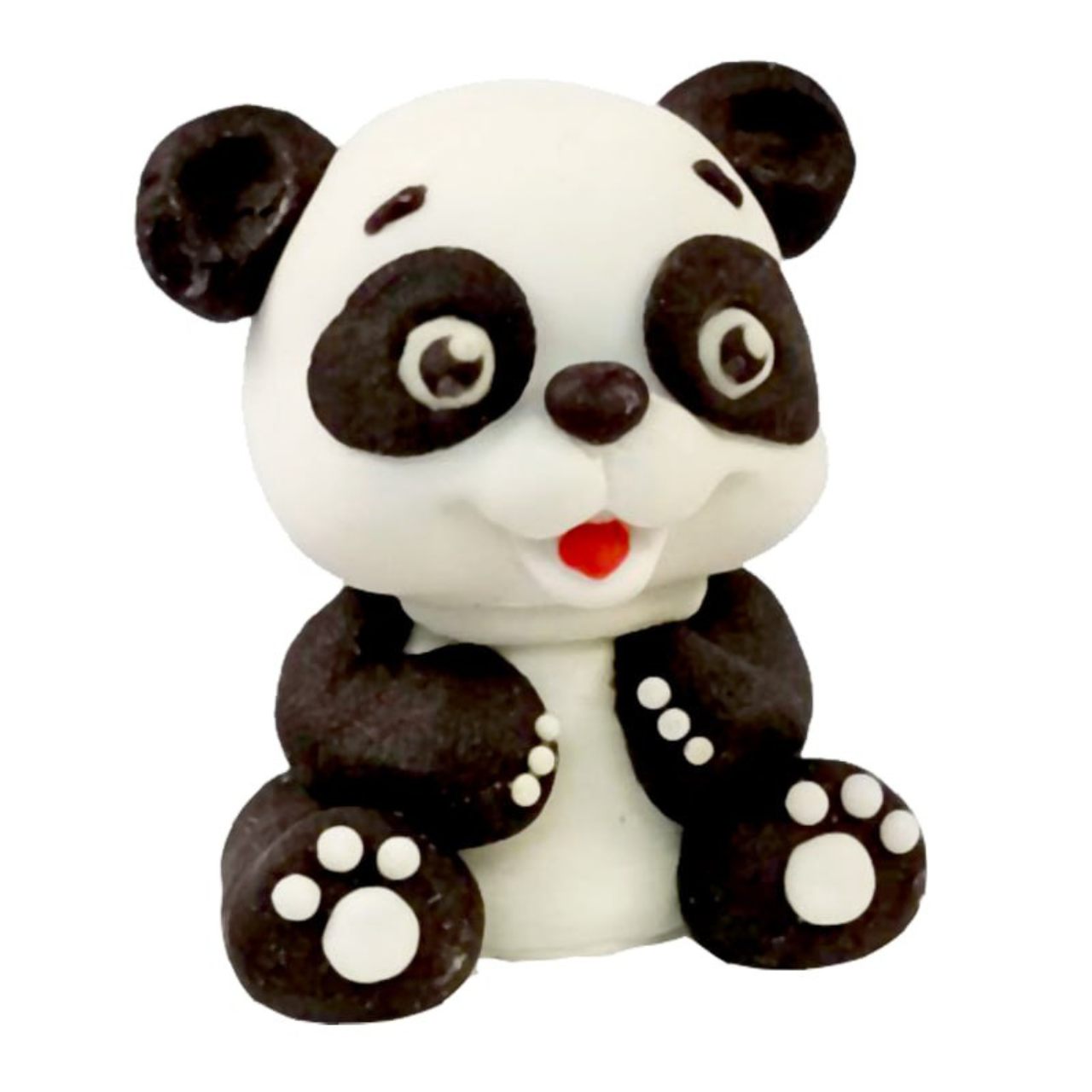 Dekoracyjna figurka panda z masy cukrowej na tort urodzinowy