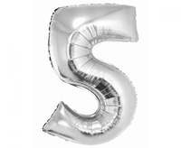 #BFC28 Balon foliowy Smart, Cyfra 5, srebrna, 76 cm