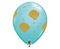 #BL Balon QL 11" z nadr. "Sea Shell", pastel turkusowy / 6 szt. KK